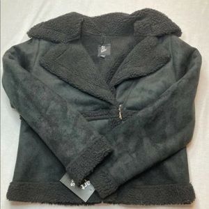 Art Class Girls' Sherpa Moto Jacket Black Size: M